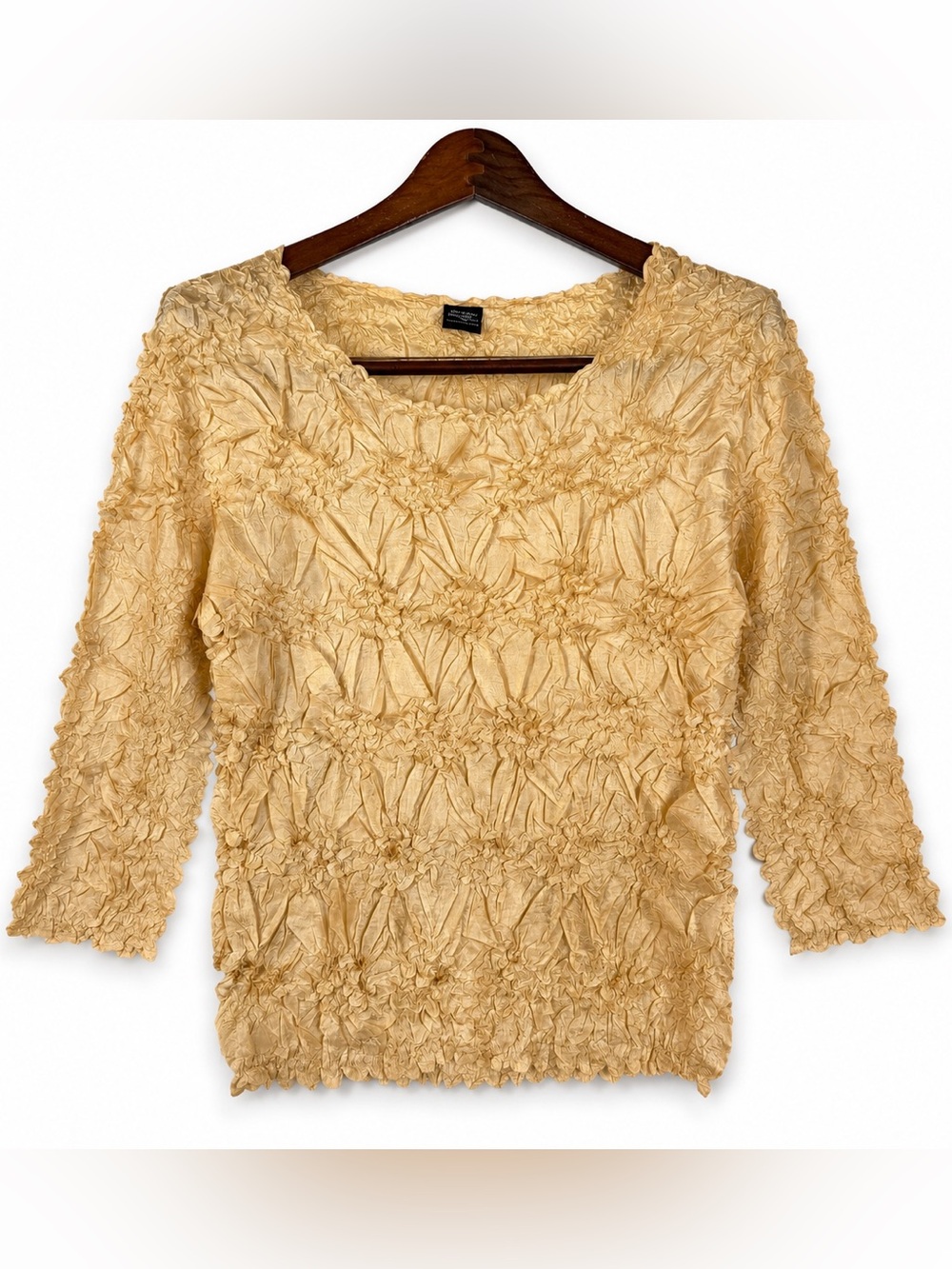 Vintage Y2K Origami Magic Scarf Champagne Popcorn Stretch Top XL